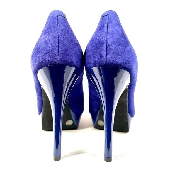BLUE SUEDE JESSICA SIMPSON 5” HEEL PLATFORMS S-7.5 - Picture 5 of 6
